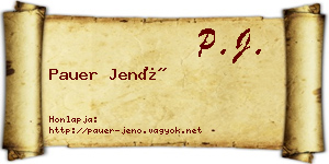 Pauer Jenő névjegykártya
