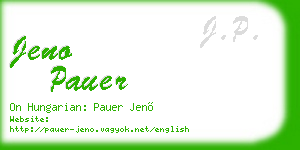 jeno pauer business card